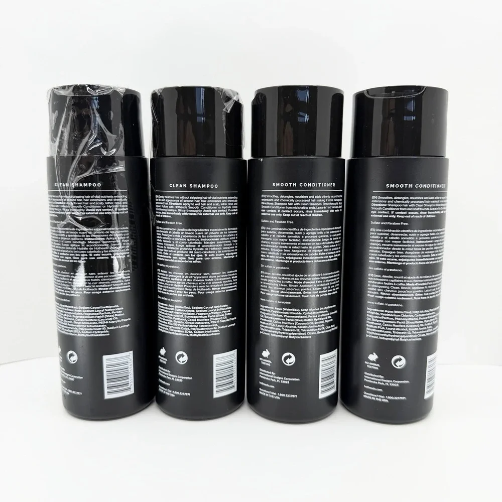 Pack of 4 Hotheads Clean Shampoo & Smooth Conditioner NEW SEALED FOR HAIR EXTENS